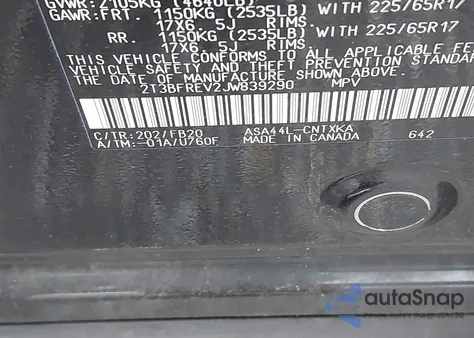 2018 Toyota Rav4 Le z USA, uszkodzony, nr VIN 2T3BFREV2JW839290